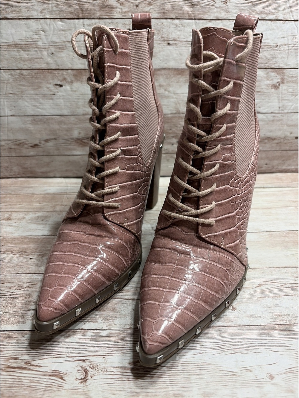 Charles David Booties 8.5 Debate Vegan Snakeskin - Picture 3 of 11